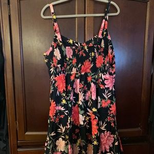Black flower sun dress